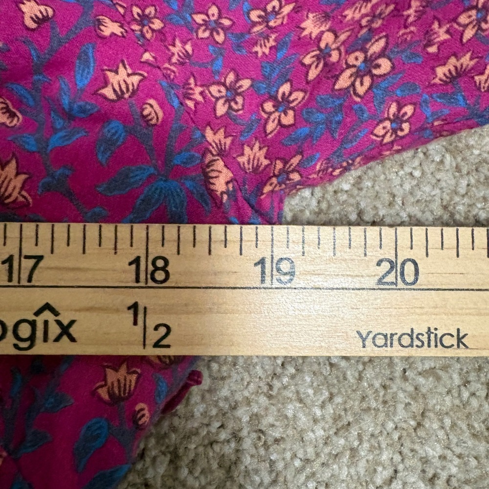 Roller Rabbit Womens Medium Augusta Midi Dress Pink Purple Floral Cottagecore - Picture 8 of 8